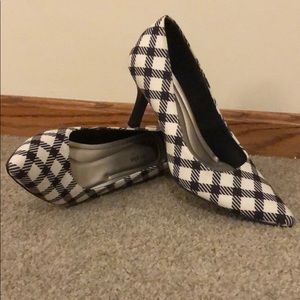 Black and white ladies heels